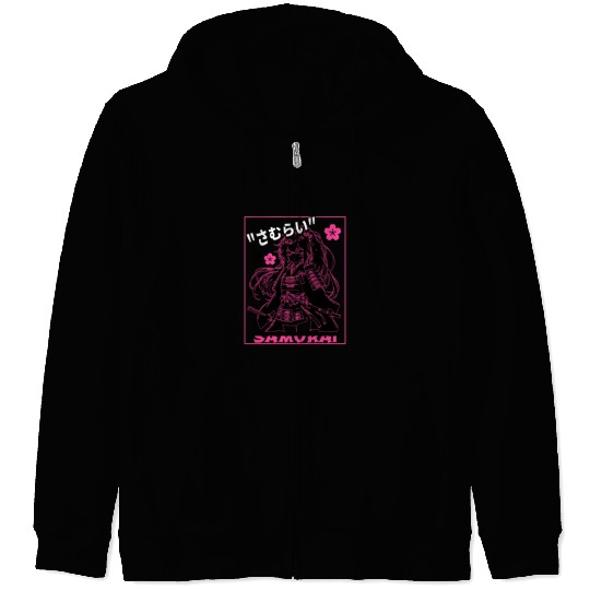 Samurai Anime Girl Zip Hoodies