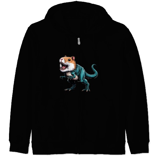 T-Rex Hamster Hybrid: Fantastic Mythical Creature Zip Hoodies