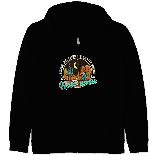 Neon Moon Cactus Country Mountain Vintage Retro Zip Hoodies