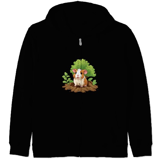 Earth Day Guinea Pig: Vibrant Eco-Friendly Design Zip Hoodies