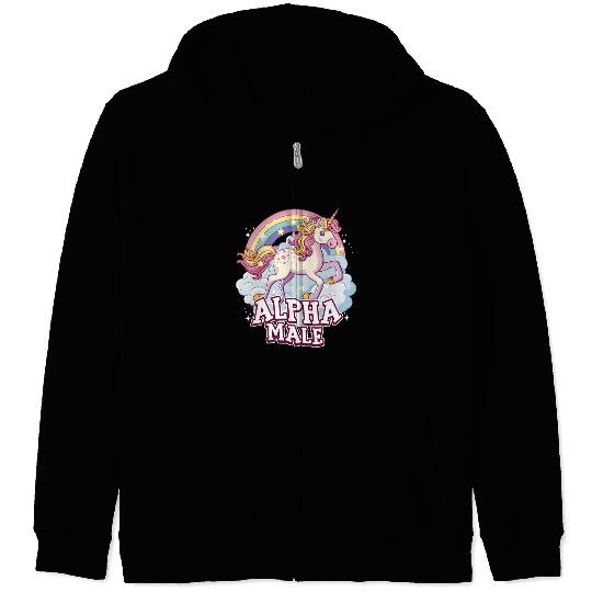 Alpha Male Unicorn Zip Hoodies