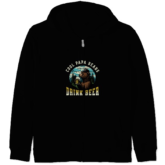 Cool Papa Bears Drink Beer Zip Hoodies