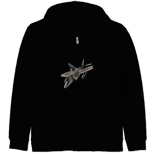 Air Force F-22 Raptor Fighter Jet Military Pilot Zip Hoodies