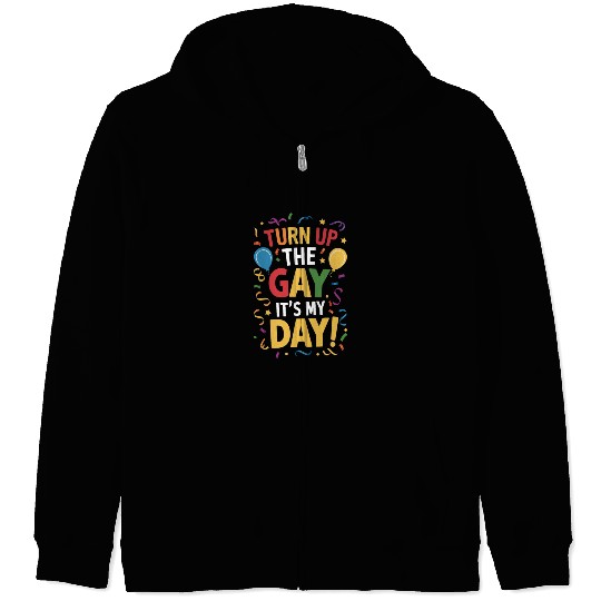 Birthgay Gay Pride Flag Pride Month Equal Rights Zip Hoodies