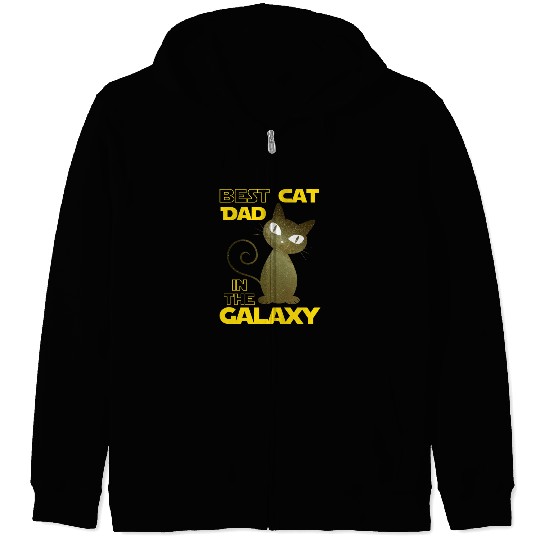 Galaxy Cat Best Cat Dad Zip Hoodies