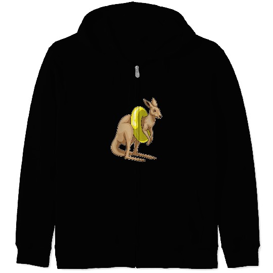 Kangaroo Swimming Swim ring Zip Hoodies