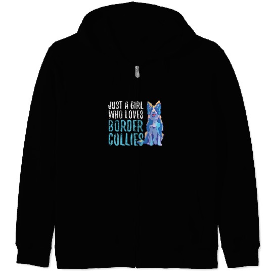 Unique Border Collie Love Art Expression Zip Hoodies
