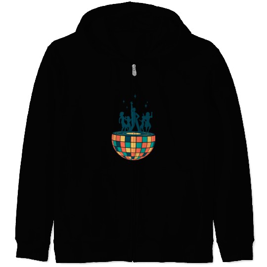 Disco ball - Dancing - Groovy - Clockwork Elements Zip Hoodies