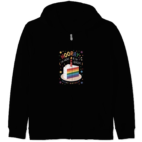 Birthgay Gay Pride Flag Pride Month Equal Rights Zip Hoodies