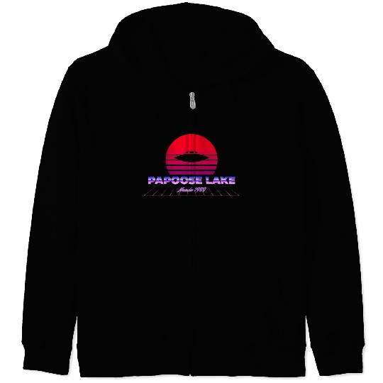 Vaporwave Papoose Lake Nevada Area 51 S4 Zip Hoodies