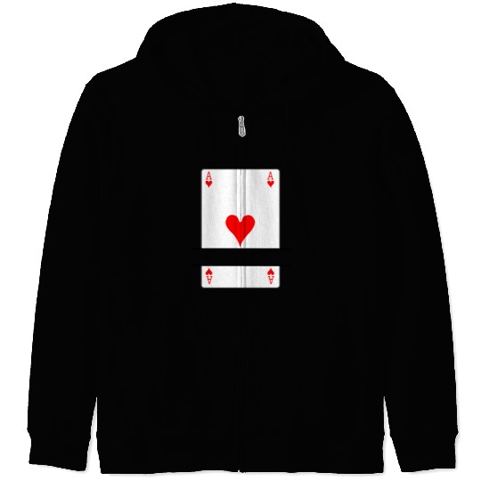 Playing card ace of hearts with banner space Zip Hoodies