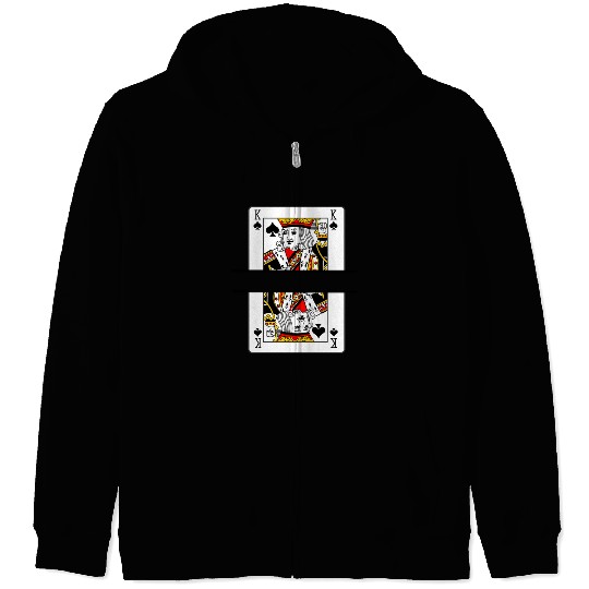 Playing card spades king with banner space Zip Hoodies