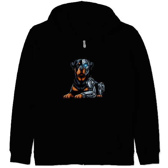 Rottweiler cyborg robot space Zip Hoodies
