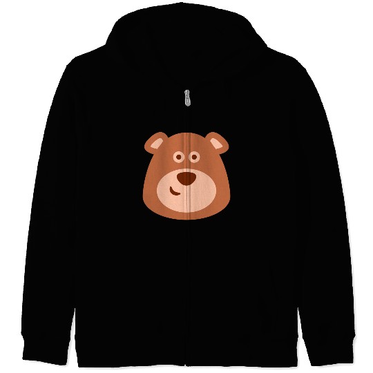 Cute Smiling Bear, Funny, Cartoon Zip Hoodies