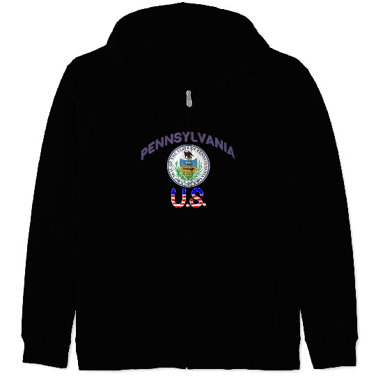 Pennsylvania us Zip Hoodies