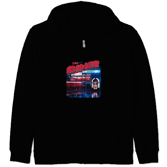 50s retro Diner good times Zip Hoodies