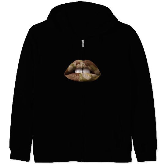 Camo Lips Zip Hoodies
