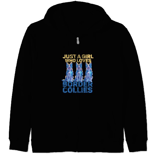 Border Collie Mom and Dad Unique Design Zip Hoodies