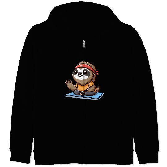sloth and yoga, yoga and sloth Zip Hoodies