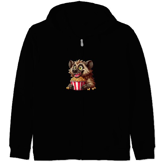 Hyena Predator Popcorn Cinema Night Zip Hoodies