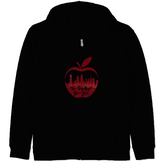 NYC Skyline Apple: Creative Zip Hoodies