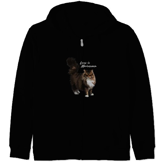 Love is Maine cat Zip Hoodies