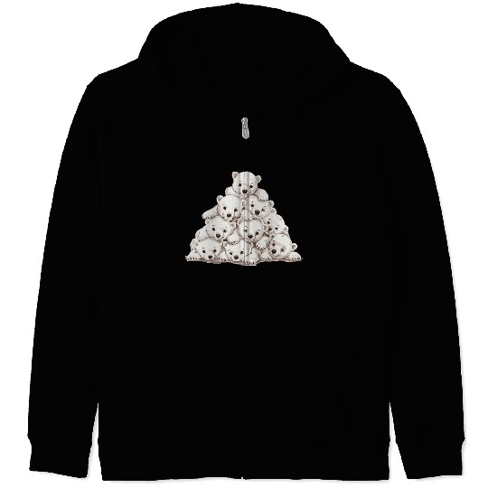 Pile of Baby Polar Bears Zip Hoodies