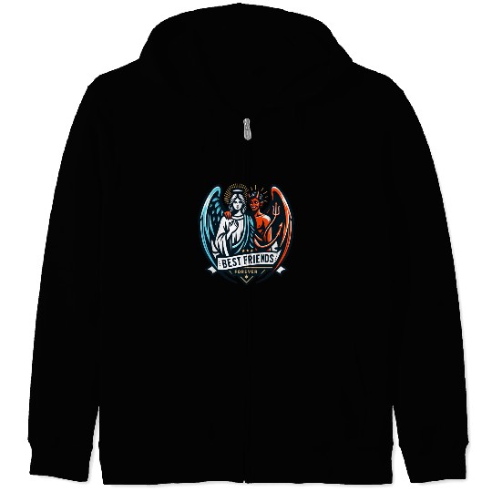 Best Friends Forever: Angel & Devil Zip Hoodies