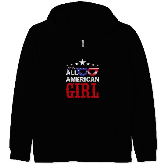 All American girl US Independent day Zip Hoodies