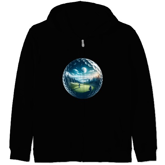 Twilight A Golf Dream Scape Surreal Golfing Course Zip Hoodies
