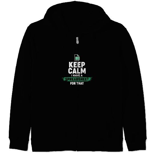 Accountant Funny Excel Spreadsheets Keep Calm Zip Hoodies