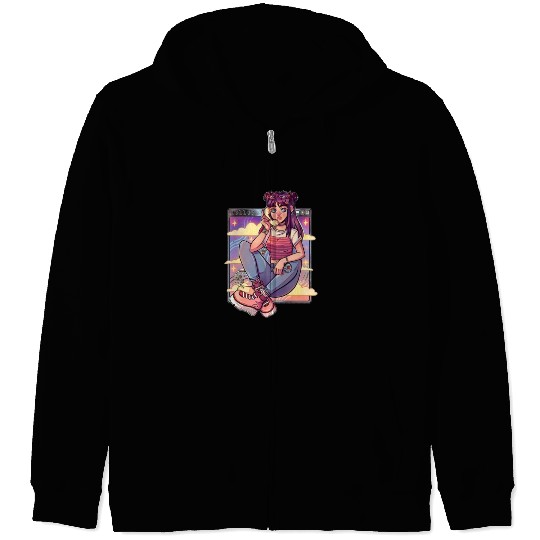 Hello 90's, retro vibes Zip Hoodies