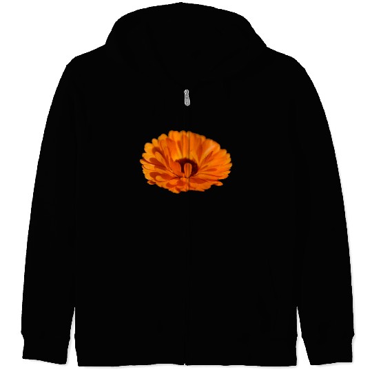 orange flower marigold Zip Hoodies