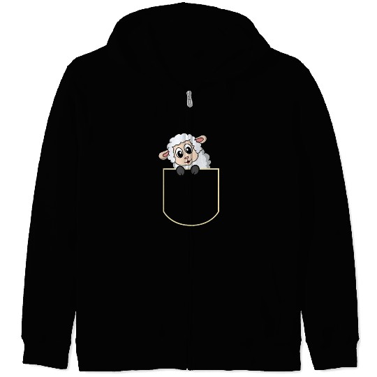 Funny Sheep Pocket Gift Zip Hoodies