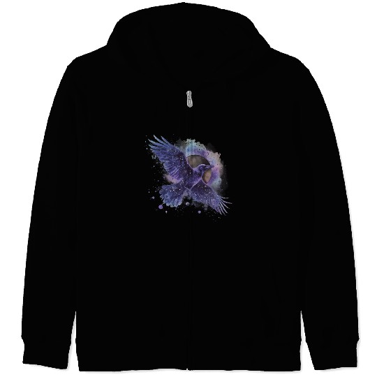 Celestial Raven Clipart Clipart, Crow Bird Witch Zip Hoodies
