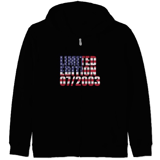 21st birthday Limited Edition USA 07/2003 Zip Hoodies