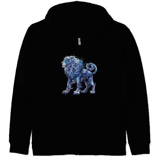 Celestial Lion Images, Mystical Lion, Night sky Zip Hoodies