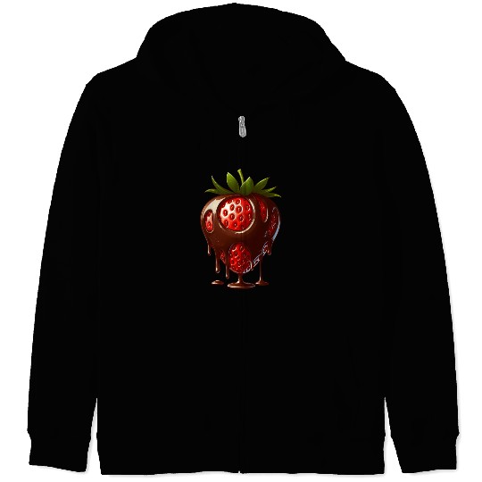 Strawberry chocolate delicious treat dessert Zip Hoodies