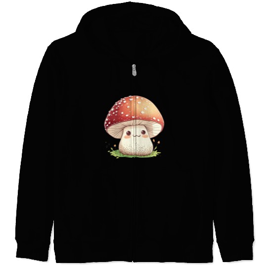 Cute Kawaii Mushrooms Clipart, Cute Mushrooms PNG Zip Hoodies