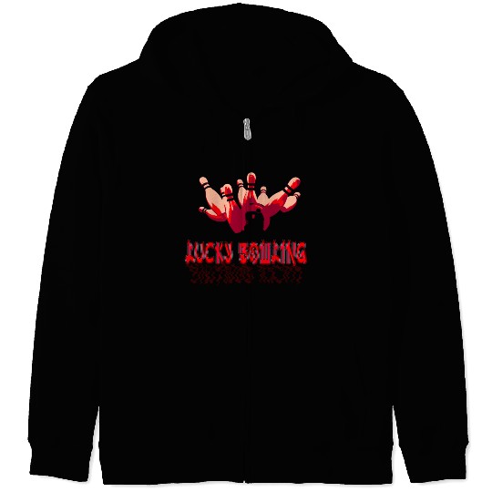 Toon red lucky bowling Ball cracker Zip Hoodies