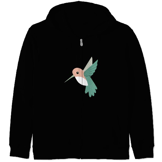 Hummingbird with green beak Zip Hoodies