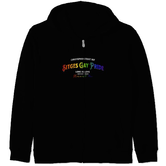 Sitges Gay Pride Colors Of Rainbow LGBTQ+ Zip Hoodies