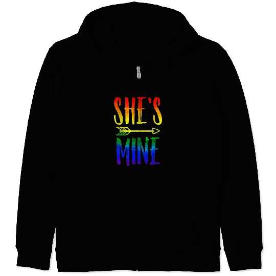 I'm Hers She's Mine LGBT Pride Lesbian Couple Zip Hoodies