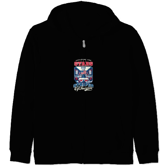 Patriotic Teacher Teaching Stars Stripes Success Zip Hoodies