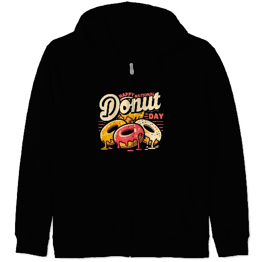 Vintage National Donut Day Zip Hoodies
