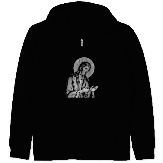 Scary Knight Clothing Catholic Praying Zip Hoodies