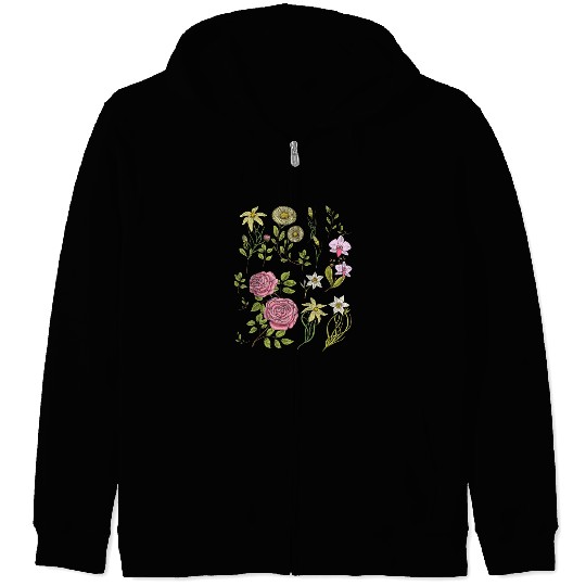 Flowers Cottagecore Mushroom Indie Clothes Zip Hoodies