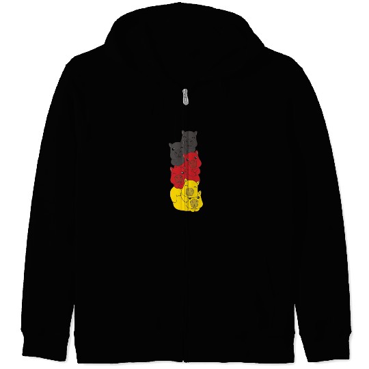 German Flag Capybara German Germany Zip Hoodies