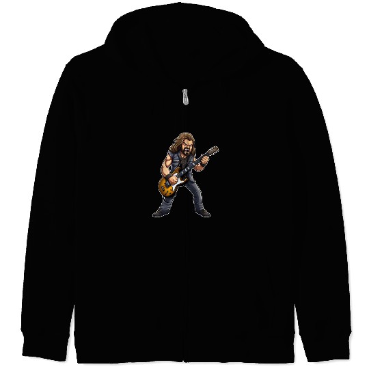 Electric Guitar Rock Star: Epic Heavy Metal Guitar Zip Hoodies