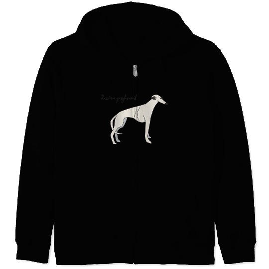 Russian greyhound Zip Hoodies